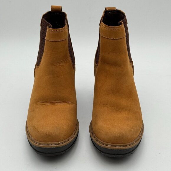 Timberland Kellis Chelsea Boot Wheat Nobuck Suede Leather Wedge Heel Booties 6.5 - Picture 4 of 9